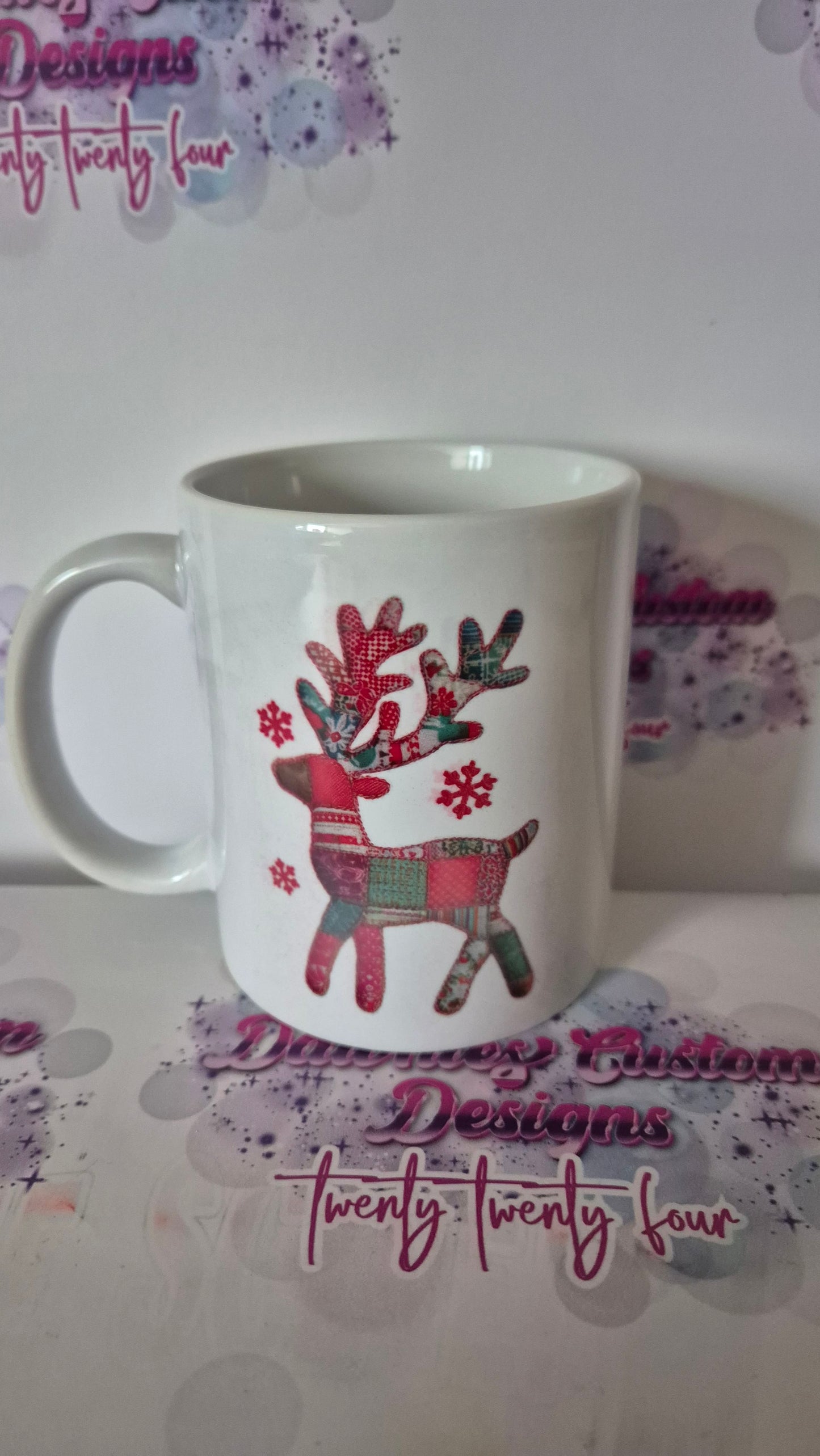 Patchwork Reindeer Mug