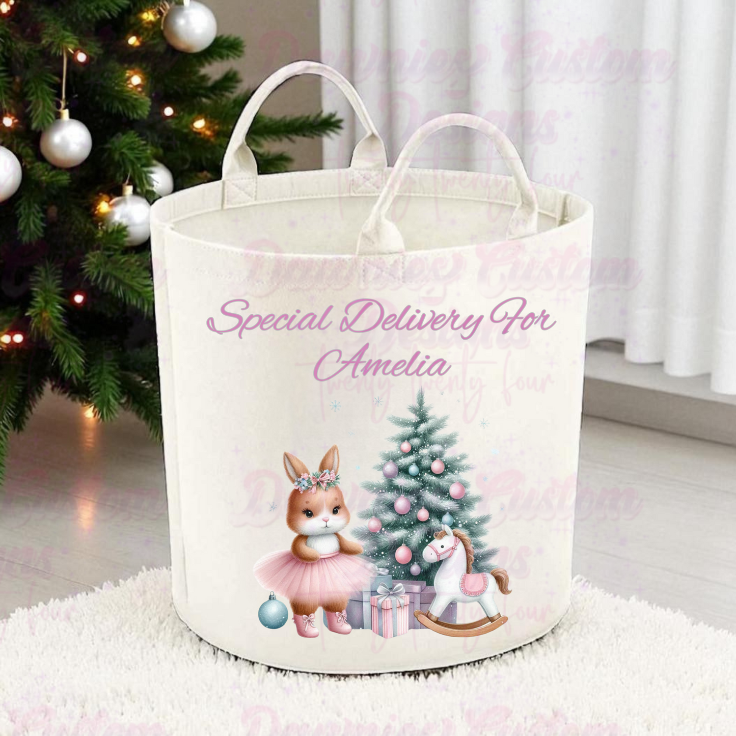 White Felt Trug
