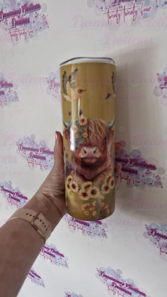 Summer Highland Cow 20oz Tumbler