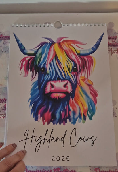 Highland Cow 2026 Calendar