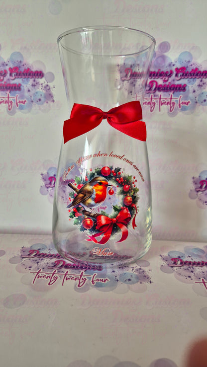 Christmas Robin Vases
