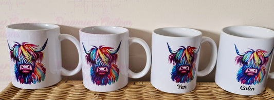 Colourful Highland Cow 11oz Mug